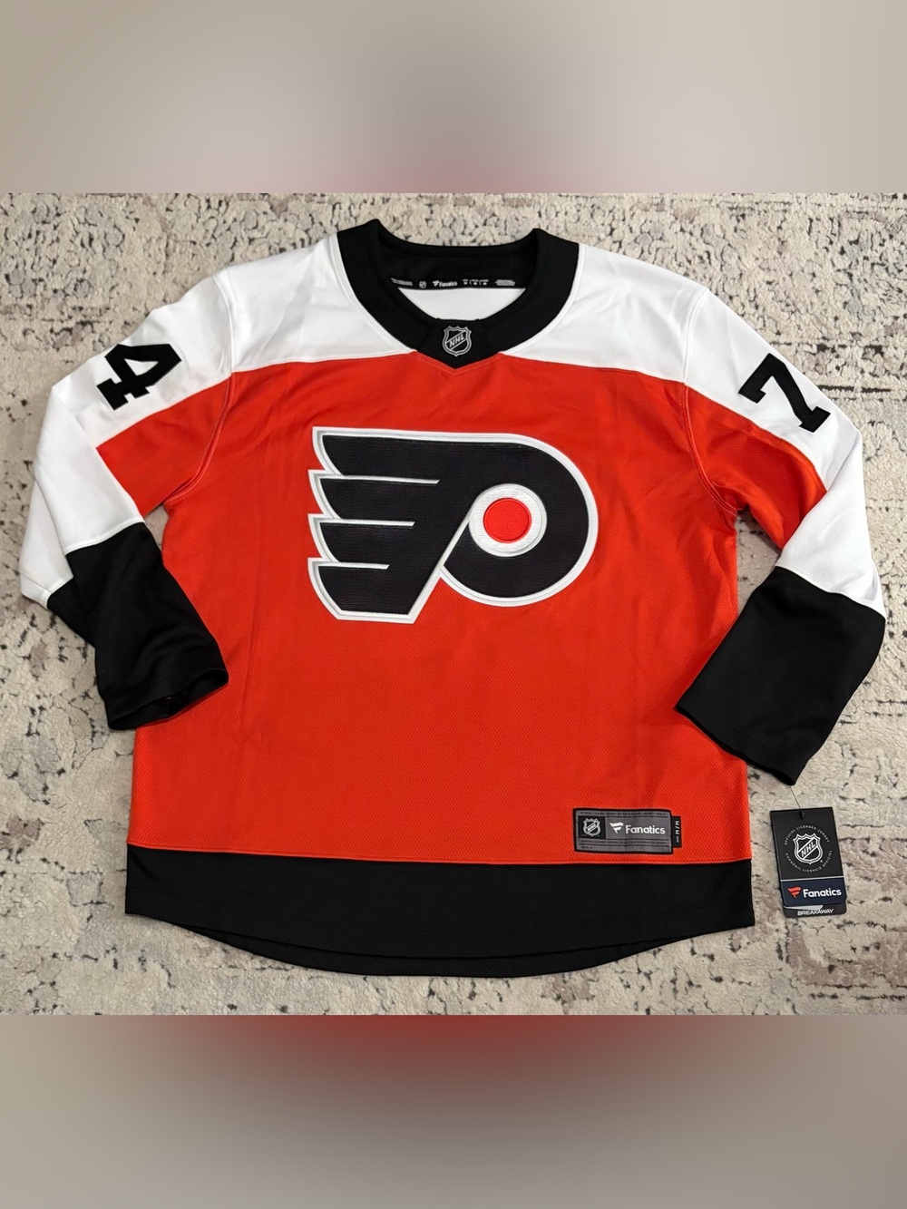 Fanatics Authentic Philadelphia Flyers Owen Tippett #74 Hockey Jersey Men’s Sz M